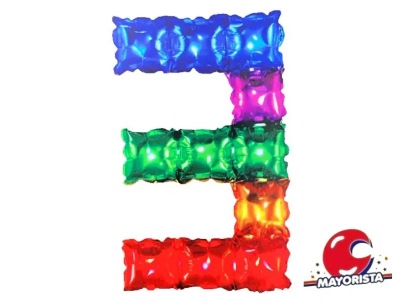[6900702901046] GLOBO MYLAR N 3 MULTICOLOR 16 (40CM) BLISTER (JEF01-04) ARDITEX