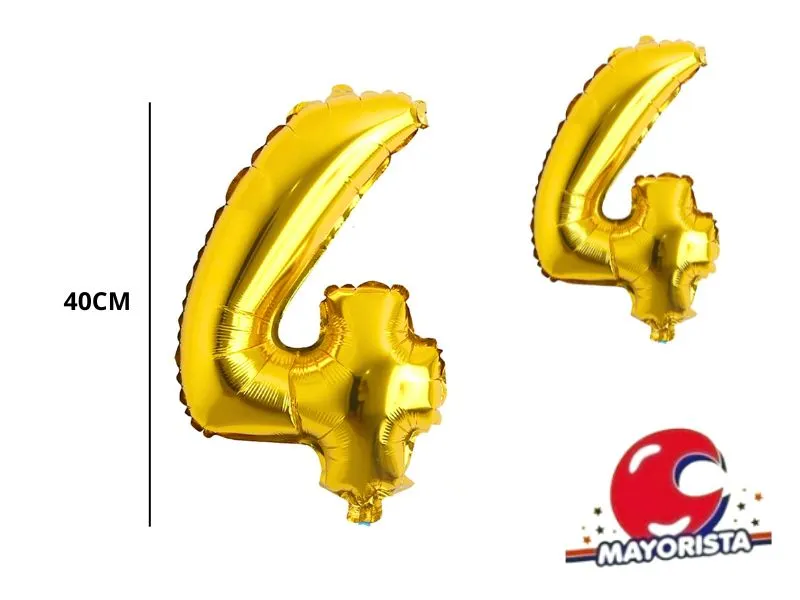 GLOBO MYLAR N 4 DORADO 16 (40CM) CADENACI
