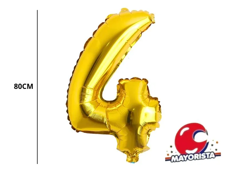 [4280] GLOBO MYLAR N 4 DORADO 32 (80CM) CADENACI