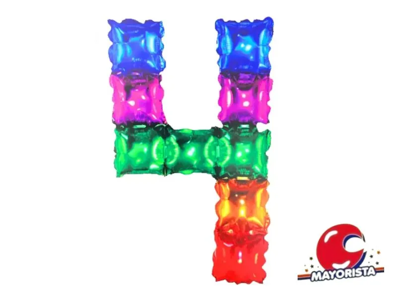 GLOBO MYLAR N 4 MULTICOLOR 16 (40CM) BLISTER (JEF01-05) ARDITEX