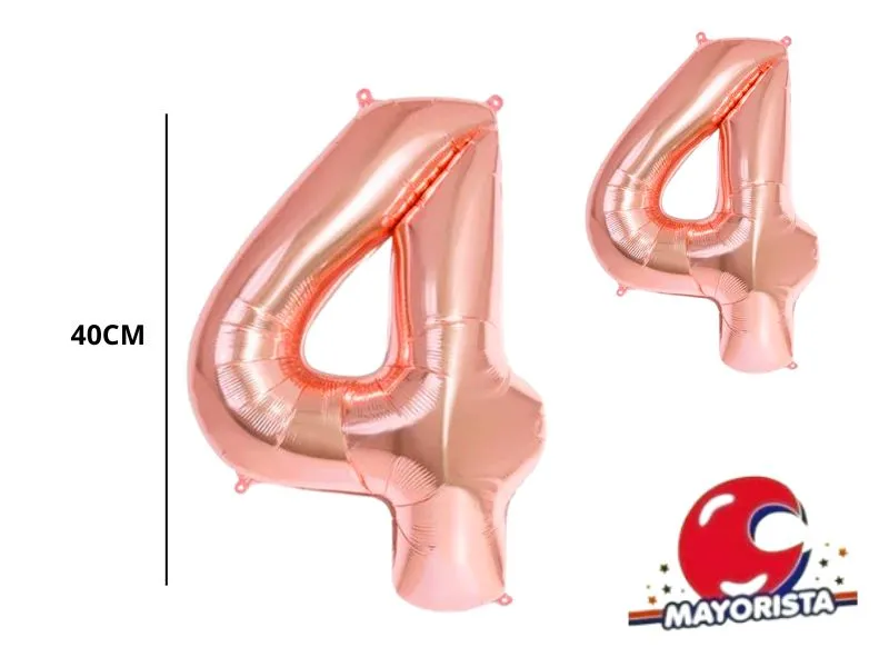 [0202089954124] GLOBO MYLAR N 4 ROSE GOLD 16 (40CM) CADENACI