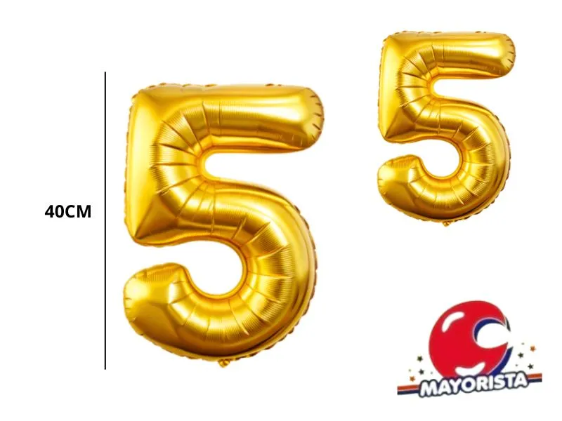 GLOBO MYLAR N 5 DORADO 16 (40CM) CADENACI