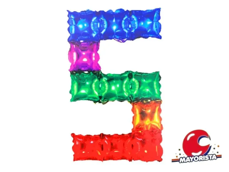 GLOBO MYLAR N 5 MULTICOLOR 16 (40CM) BLISTER (JEF01-06) ARDITEX