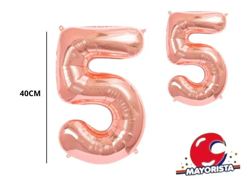 [0202089955121] GLOBO MYLAR N 5 ROSE GOLD 16 (40CM) CADENACI