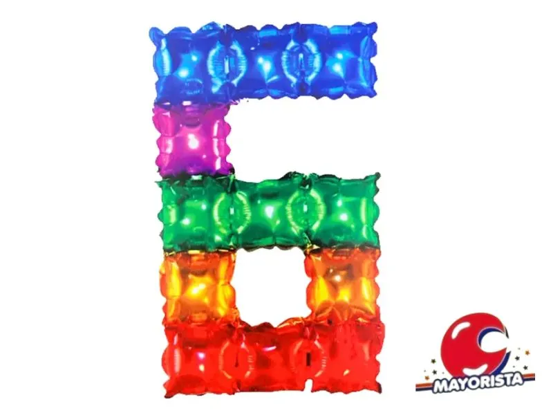 GLOBO MYLAR N 6 MULTICOLOR 16 (40CM) BLISTER (JEF01-07) ARDITEX