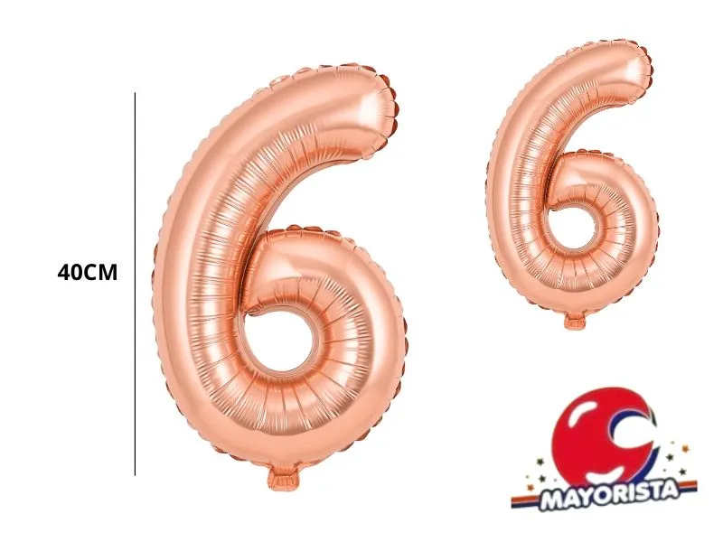 [0202089956128] GLOBO MYLAR N 6 ROSE GOLD 16 (40CM) CADENACI