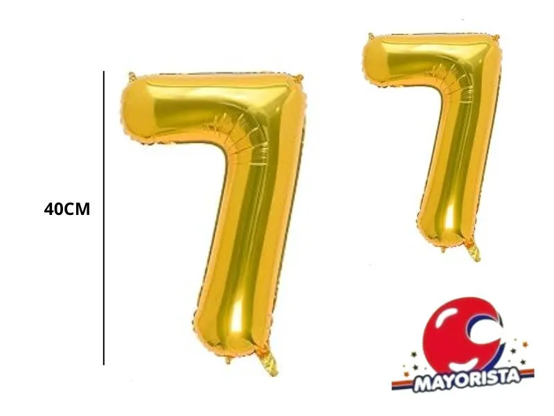 [0202089957224] GLOBO MYLAR N 7 DORADO 16 (40CM) CADENACI
