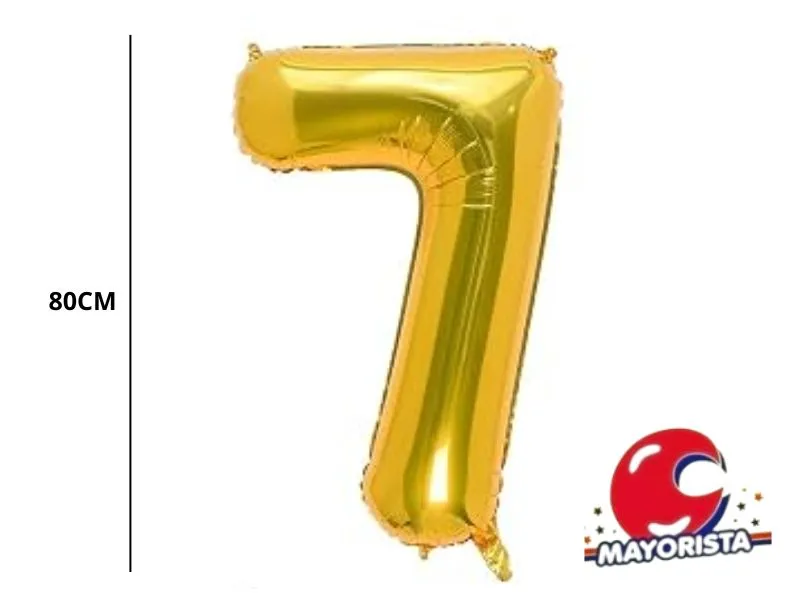 GLOBO MYLAR N 7 DORADO 32 (80CM) CADENACI