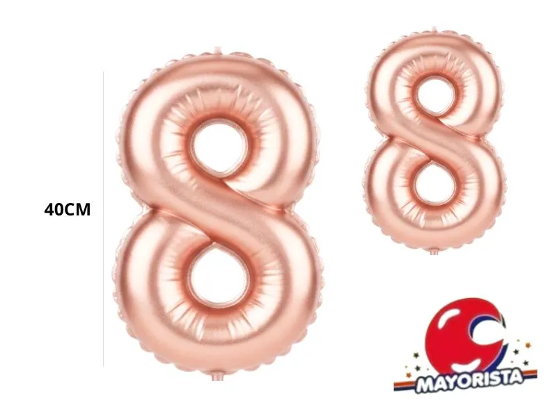 [202089958122] GLOBO MYLAR N 8 ROSE GOLD 16 (40CM) CADENACI
