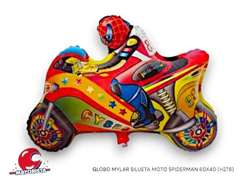 [4130] GLOBO MYLAR SILUETA MOTO SPIDERMAN 60X40 (H278) CHG