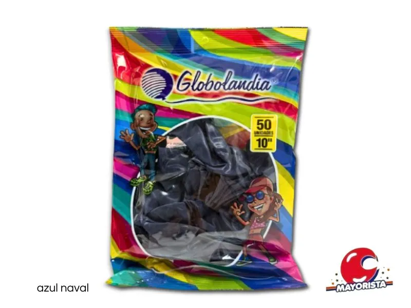 [7798109604375] GLOBOS 10 X 50 LISO STANDARD AZUL NAVAL - GLOBOLANDIA