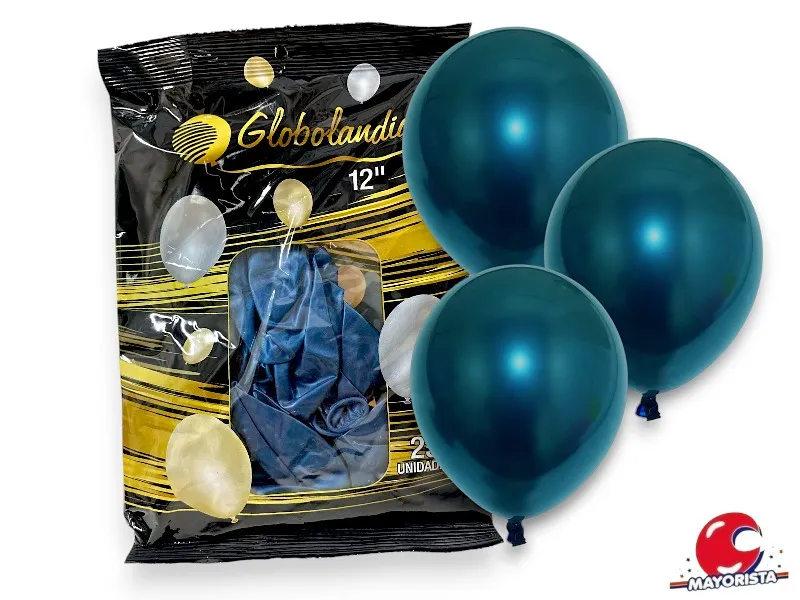 [7798109601817] GLOBOS 12 X 25 PERLADO AZUL NOCHE - GLOBOLANDIA