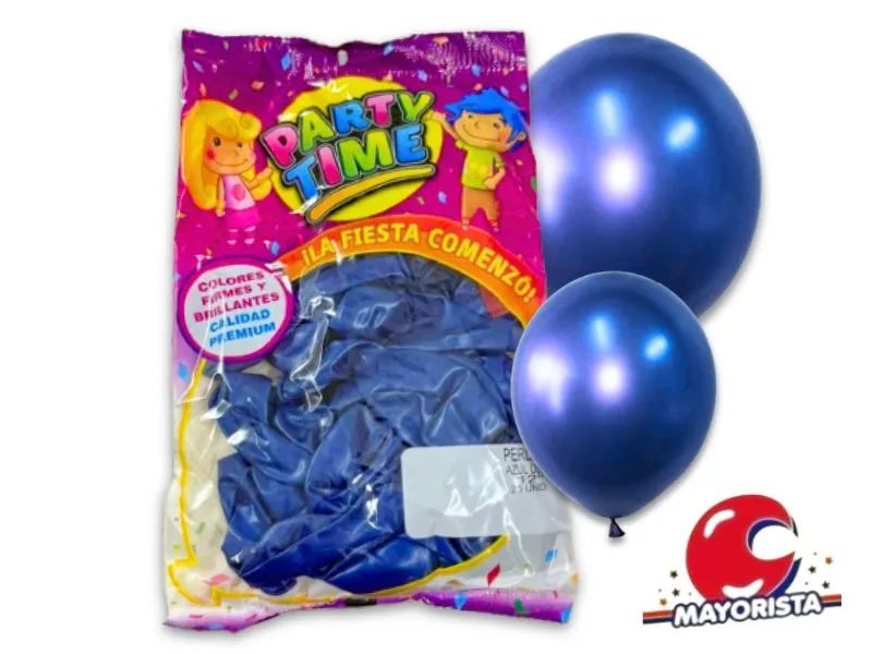 [7798194151020] GLOBOS 12 X 25 PERLADO AZUL OSCURO PARTY TIME (51020) DILAX