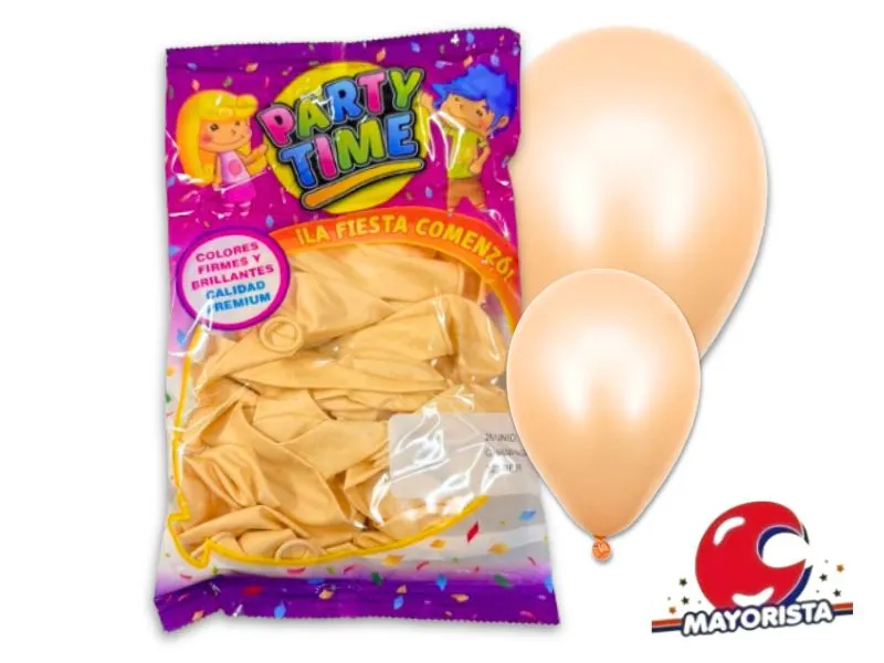 [7798194151068] GLOBOS 12 X 25 PERLADO CHAMPAGNE PARTY TIME (51068) DILAX