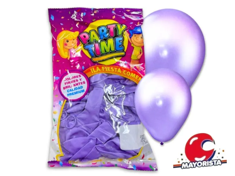 [7798194157817] GLOBOS 12 X 25 PERLADO LILA CLARO PARTY TIME (57817) DILAX