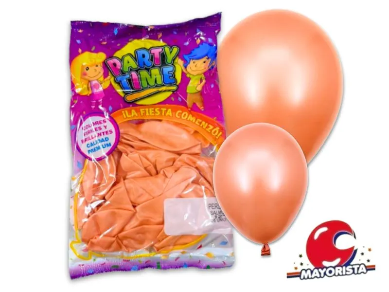 [7798194151075] GLOBOS 12 X 25 PERLADO SALMON PARTY TIME (51075) DILAX