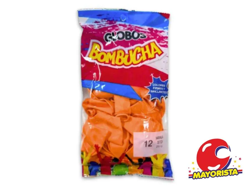 [7798420970357] GLOBOS 12 X 25 STANDARD NARANJA BOMBUCHA