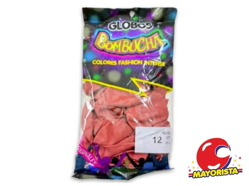 [7798420972917] GLOBOS 12 X 25 STANDARD ROSA PALO BOMBUCHA