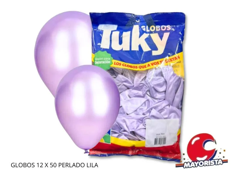 [7790391806000] GLOBOS 12 X 50 PERLADO LILA - TUKY