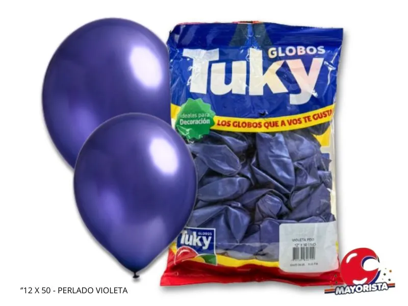 GLOBOS 12 X 50 PERLADO VIOLETA - TUKY