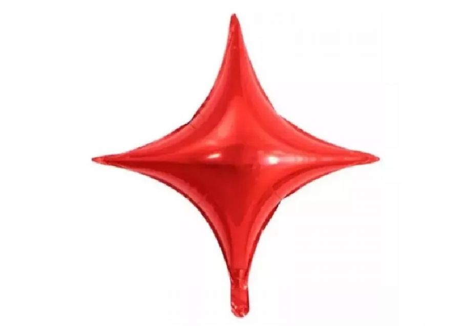 [6299] GLOBO MYLAR 18 ESTRELLA 4 PUNTAS ROJA (45CM) ERIK