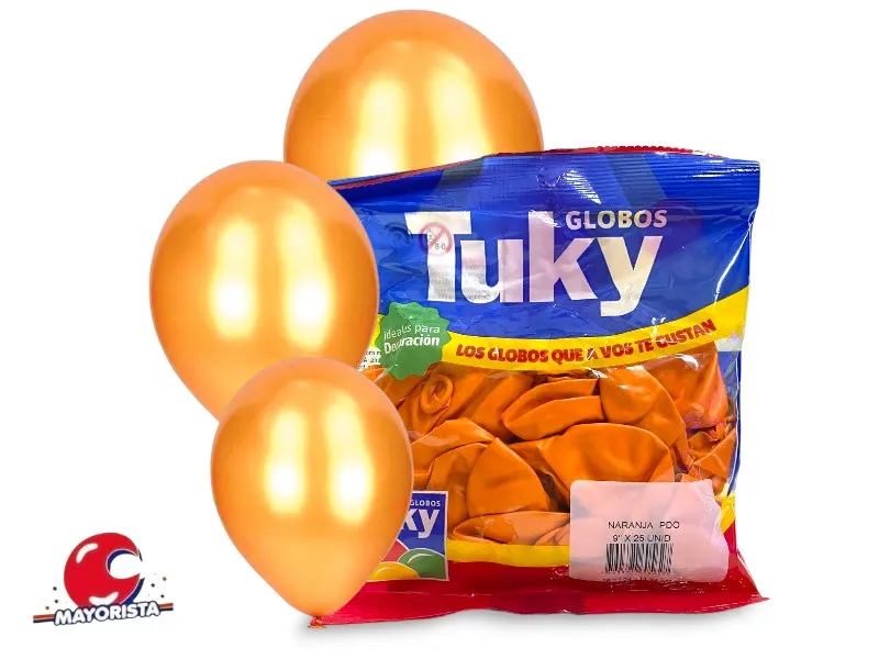 [7790391605627] GLOBOS 9 X 25 PERLADO NARANJA - TUKY