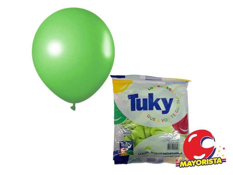 GLOBOS 9 X 25 PERLADO VERDE MANZANA - TUKY
