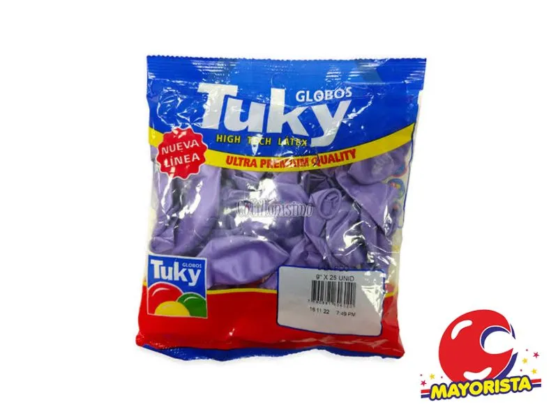 [7790391606129] GLOBOS 9 X 25 PERLADO VIOLETA - TUKY