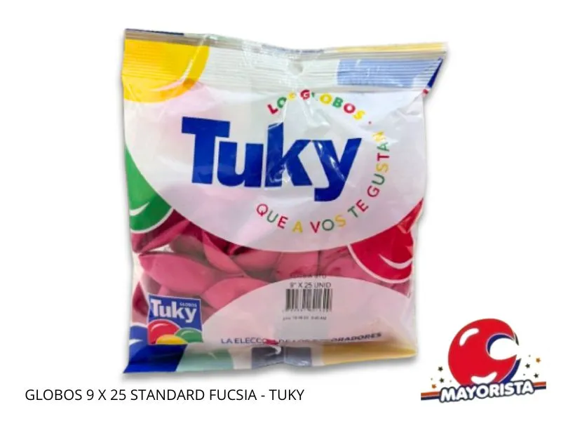 [7790391601629] GLOBOS 9 X 25 STANDARD FUCSIA - TUKY