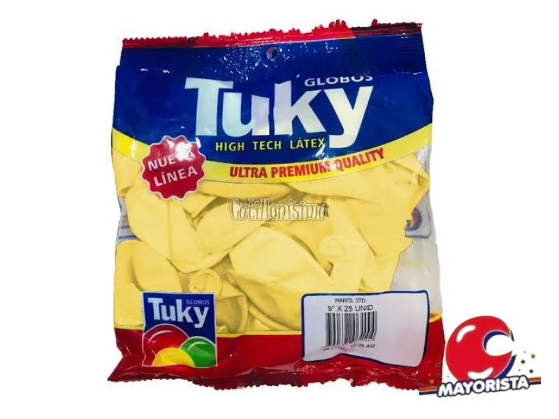 [7790391601728] GLOBOS 9 X 25 STANDARD MARFIL - TUKY