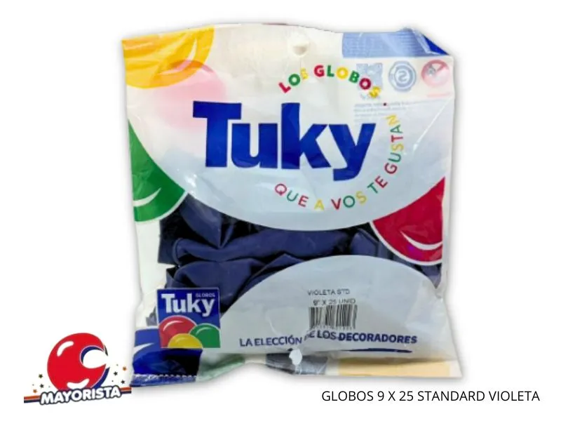 [7790391601223] GLOBOS 9 X 25 STANDARD VIOLETA - TUKY