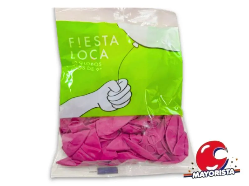 [7791014020094] GLOBOS 9 X 50 STANDARD FUCSIA - FIESTA LOCA