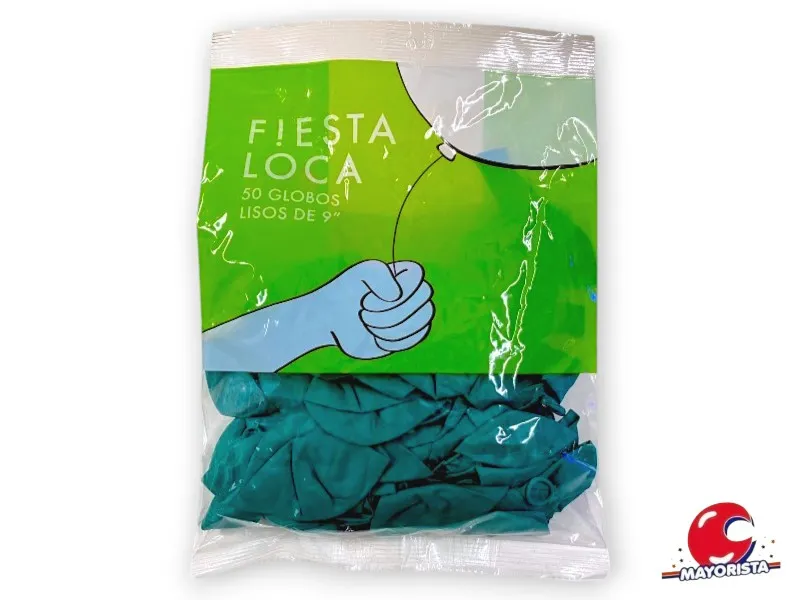 [7791014121562] GLOBOS 9 X 50 STANDARD VERDE OSCURO - FIESTA LOCA