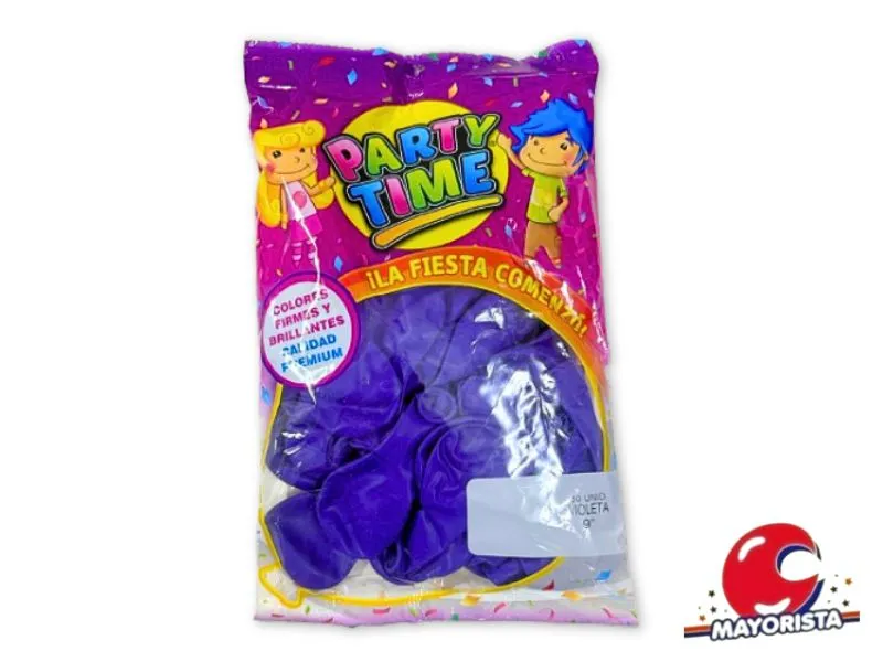 GLOBOS 9 X 50 STANDARD VIOLETA PARTY TIME (55196) DILAX