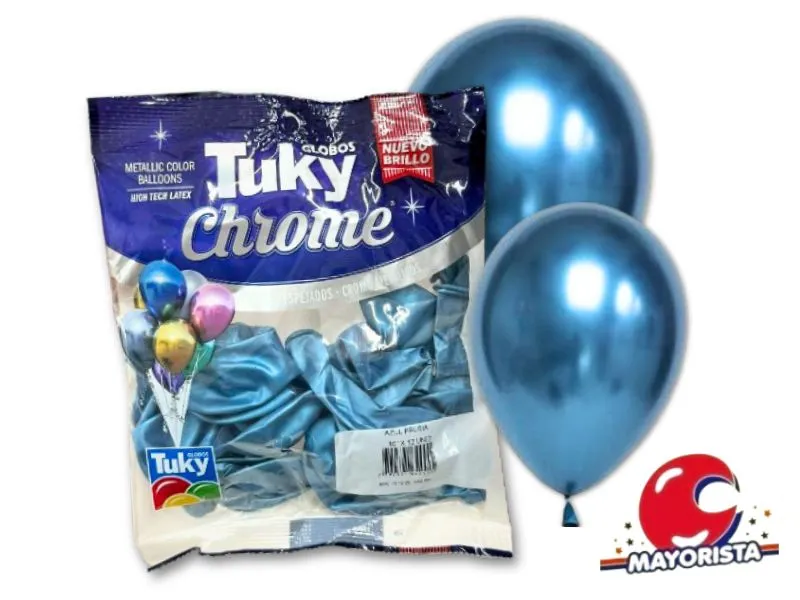 GLOBOS CHROME 10 X 12 AZUL PRUSIA - TUKY