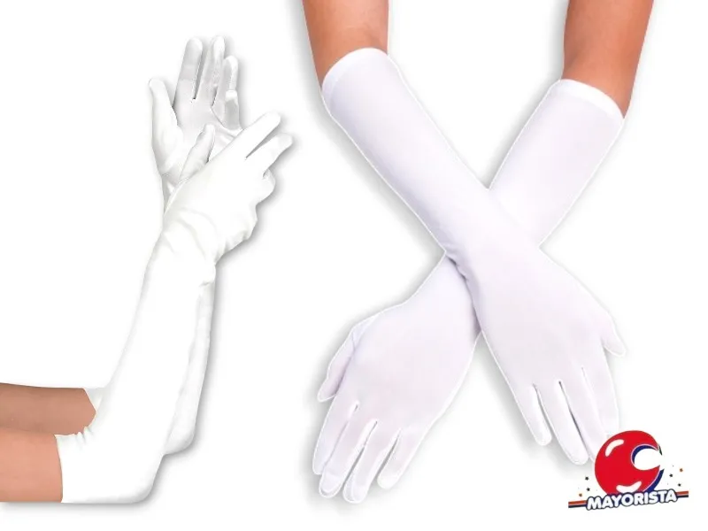 [9007] GUANTES LARGOS BLANCOS (YJ0495) YJ IMPORT