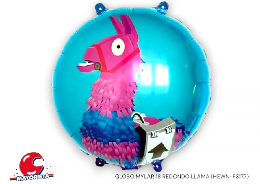 [3884] GLOBO MYLAR 18 REDONDO LLAMA 45CM (HEWN-F3177) CHG
