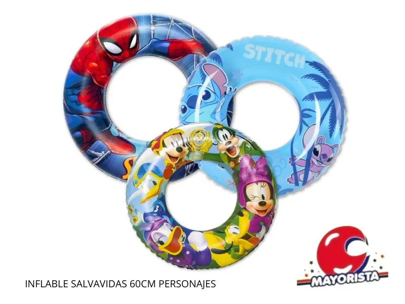 [9343] INFLABLE SALVAVIDAS 60CM PERSONAJES (DD-80456) - SOL