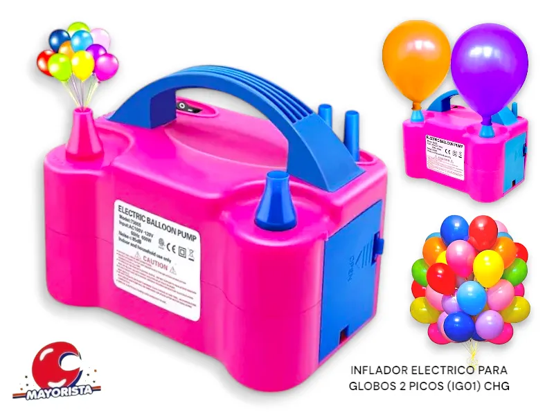 INFLADOR ELECTRICO PARA GLOBOS 2 PICOS (IG01/ILC-Y79) CHG