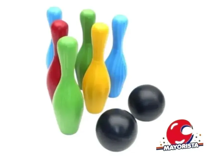 [1680] JUEGO DE BOWLING X 6 BOLOS (21CM) + 2 PELOTAS - TACAMAN