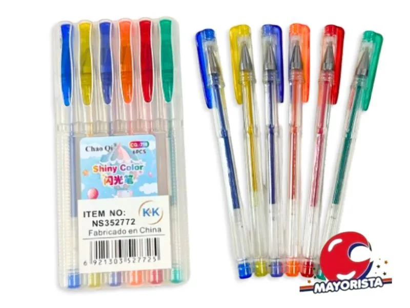 [6921303527725] LAPICERAS X 6 GEL ESTUCHE PLASTICO (NS352772) KYK