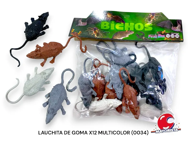 LAUCHITA DE GOMA X12 MULTICOLOR (0034) PATRIMAR