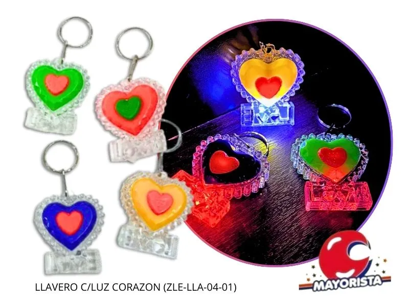 LLAVERO C/LUZ CORAZON (ZLE-LLA-04-01) ERIK