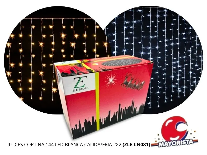 LUCES CORTINA 144 LED BLANCA CALIDA/FRIA 2X1,5 (ZLE-LN081) ERIK