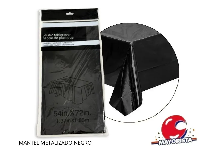 [2641] MANTEL METALIZADO NEGRO 183X137 (YJ0800) YJ IMPORT