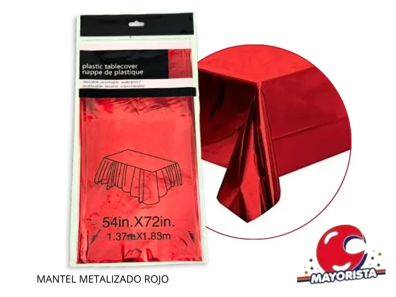 [2586] MANTEL METALIZADO ROJO 183X137 (YJ0800) YJ IMPORT