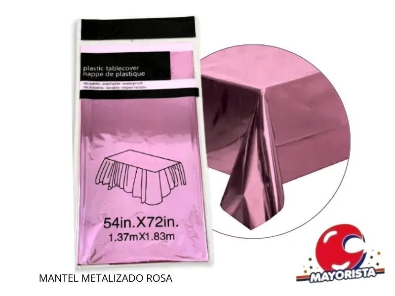 [2947] MANTEL METALIZADO ROSA 183X137 (YJ0800) YJ IMPORT