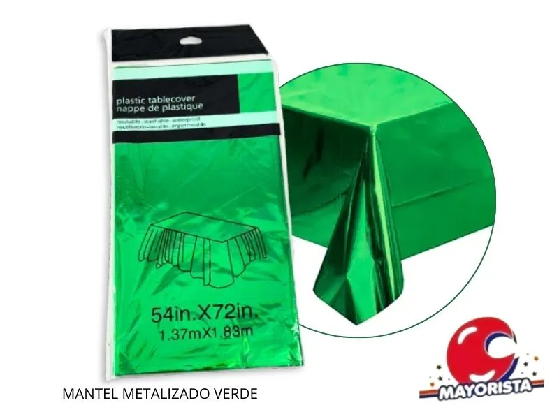 [2631] MANTEL METALIZADO VERDE OSCURO 183X137 (YJ0800) YJ IMPORT