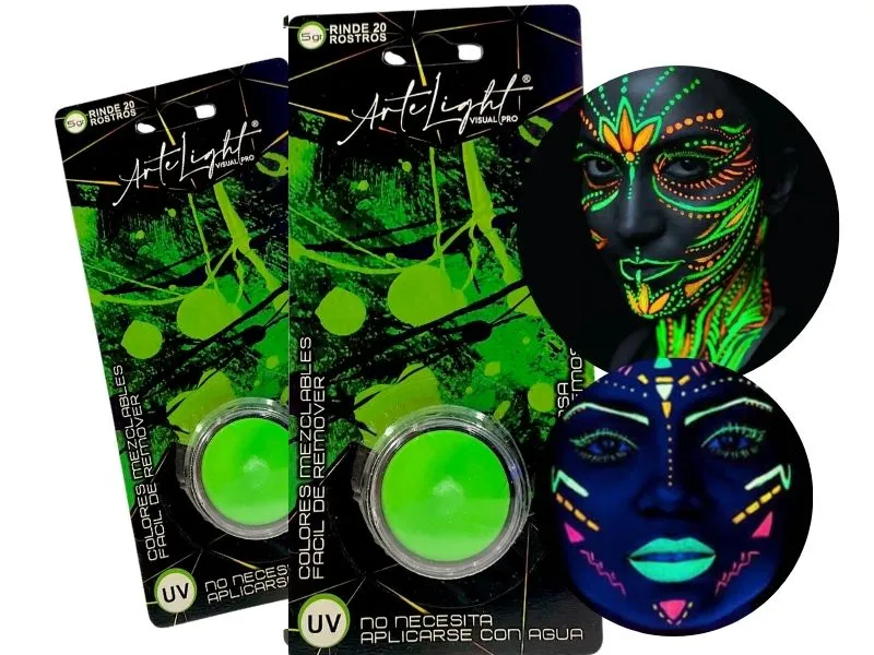 [6901028505017] MAQUILLAJE ARTISTICO X 1 VERDE FLUO 5 GRS (5017) ARTELIGHT