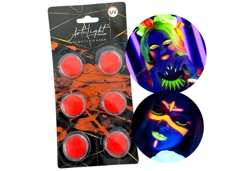 [6901028509046] MAQUILLAJE ARTISTICO X 6 NARANJA FLUO 2 GRS C/U (9046) ARTELIGHT